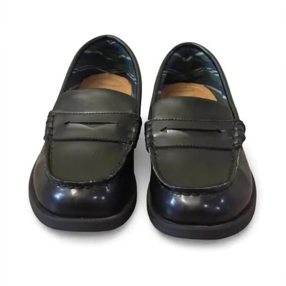 Sperry Colton PlushWave Loafer-Boys Size 2M-Black Leather - Excellent Condition